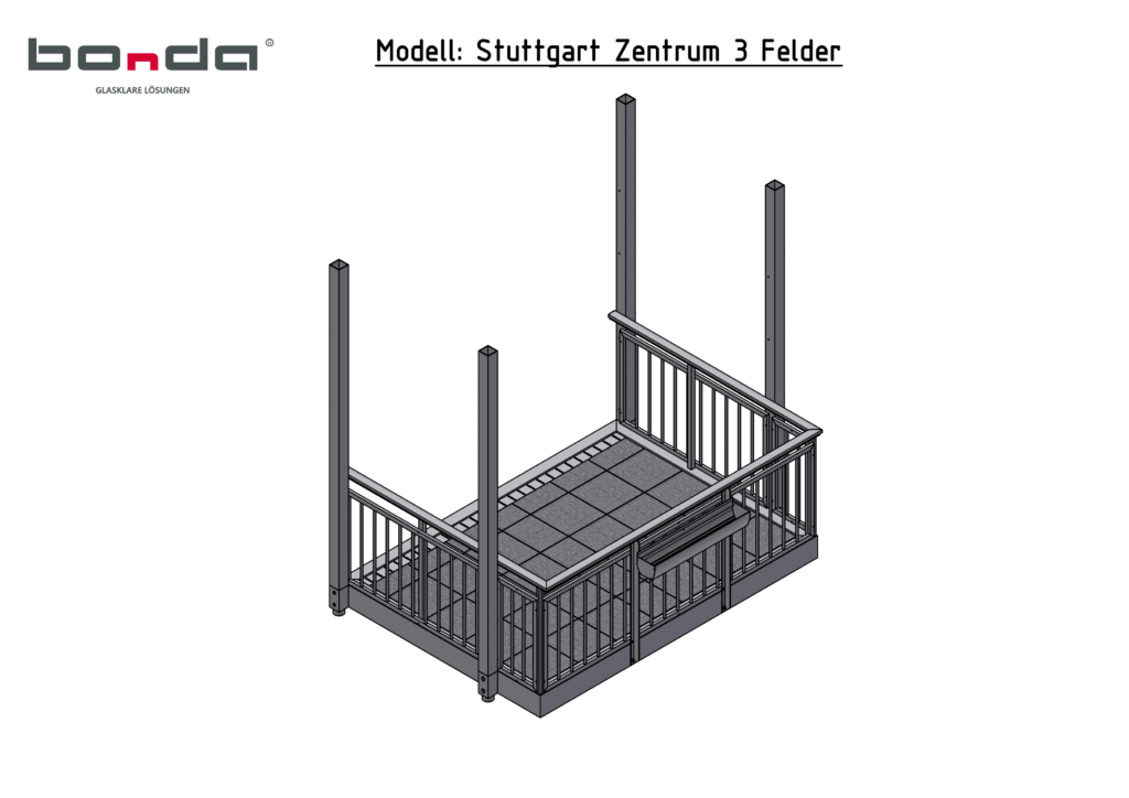 Balkonsystem Vorlage Modell Stuttgart Zentrum 3 Felder-1 BONDA
