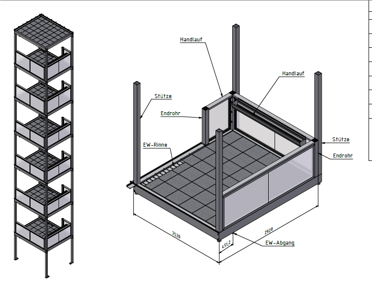 Werkplanung-BONDA 3D-Modelle-Isometrie-der-Balkontuerme-Balkone-Lohfelden-Vorsterstrasse-2