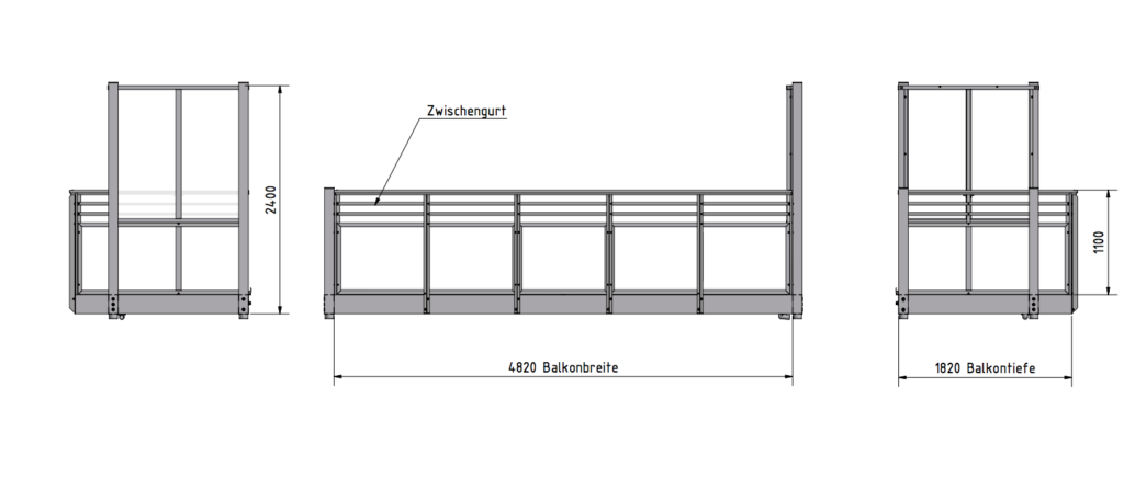 Zeichnungen-Balkone-Kiel-Amrumring BONDA
