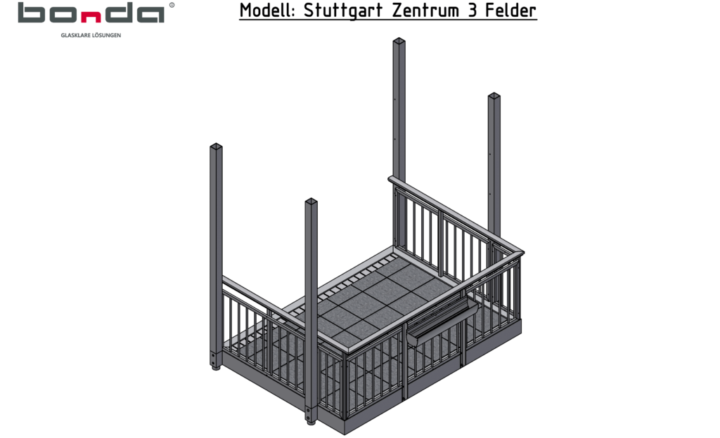 Vorlage Modell Stuttgart Zentrum 3 Felder 1 - BONDA Balkon- und Glasbau GmbH